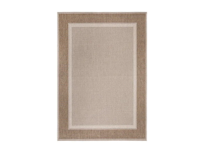 tapis salon 160x230 tissé beige rectangle motif simple GRATI