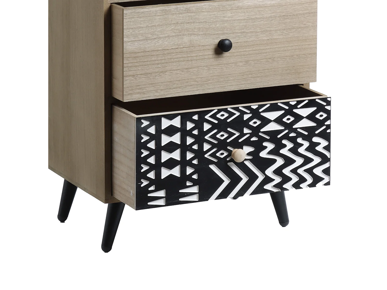 Commode de Salle de Bain avec 4 Tiroirs Bois Métal Style Industriel