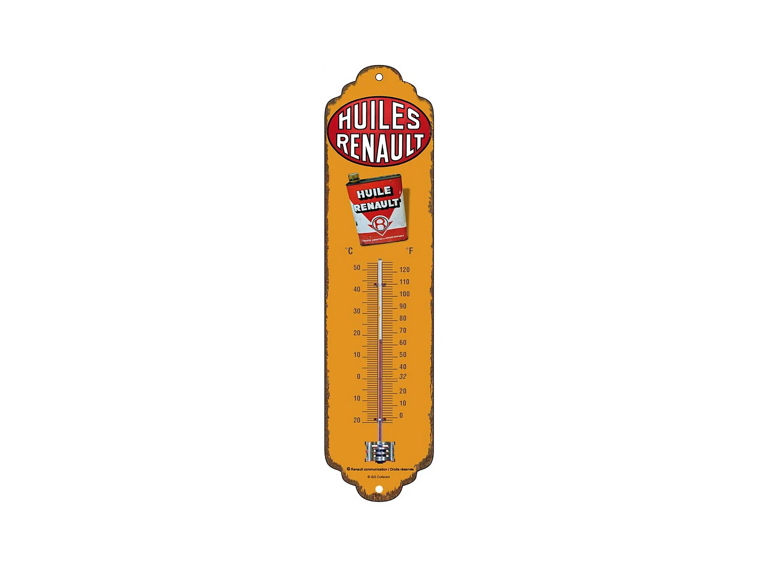 Thermomètre en métal Pub 28 x 6.5 cm Huiles Renault