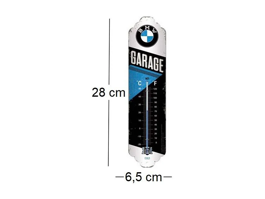 Thermomètre en métal Pub 28 x 6.5 cm BMW - Garage