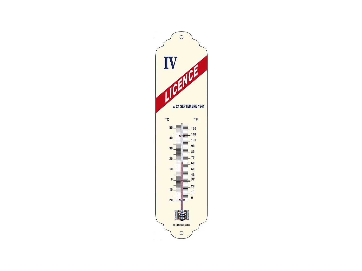 Thermomètre en métal Pub 28 x 6.5 cm Licence IV