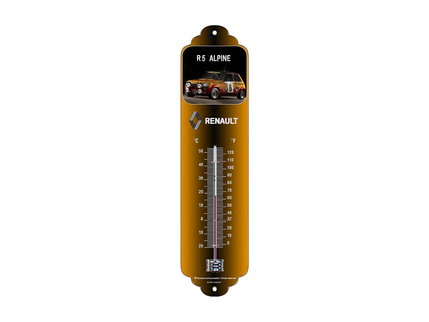 Thermomètre en métal Pub 28 x 6.5 cm Renault 5 Alpine