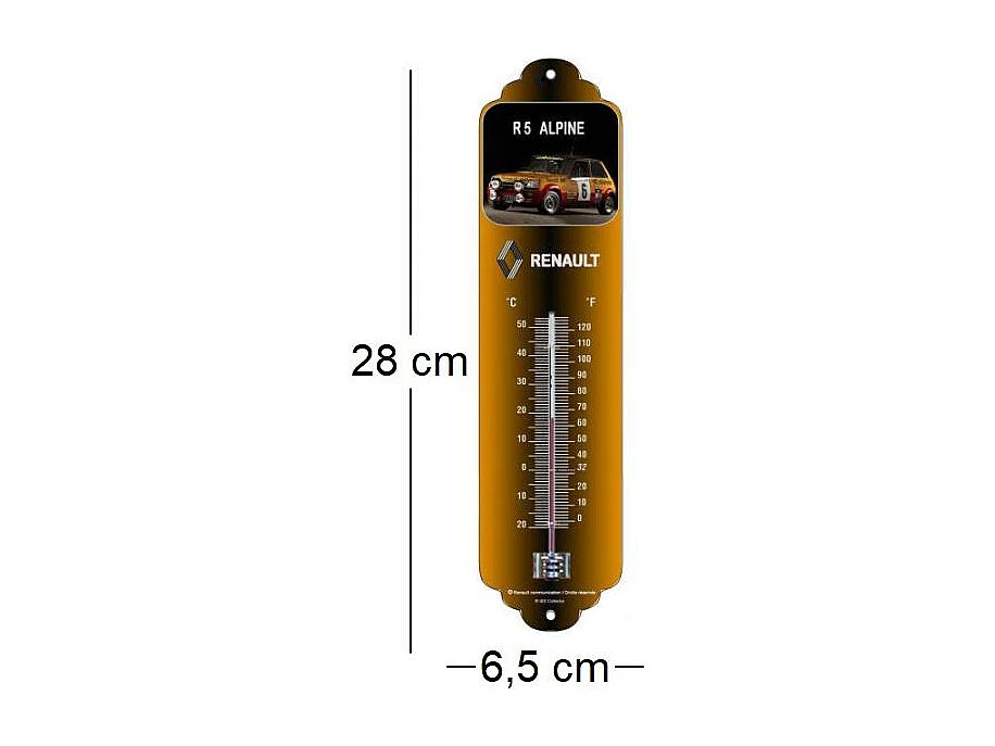 Thermomètre en métal Pub 28 x 6.5 cm Renault 5 Alpine