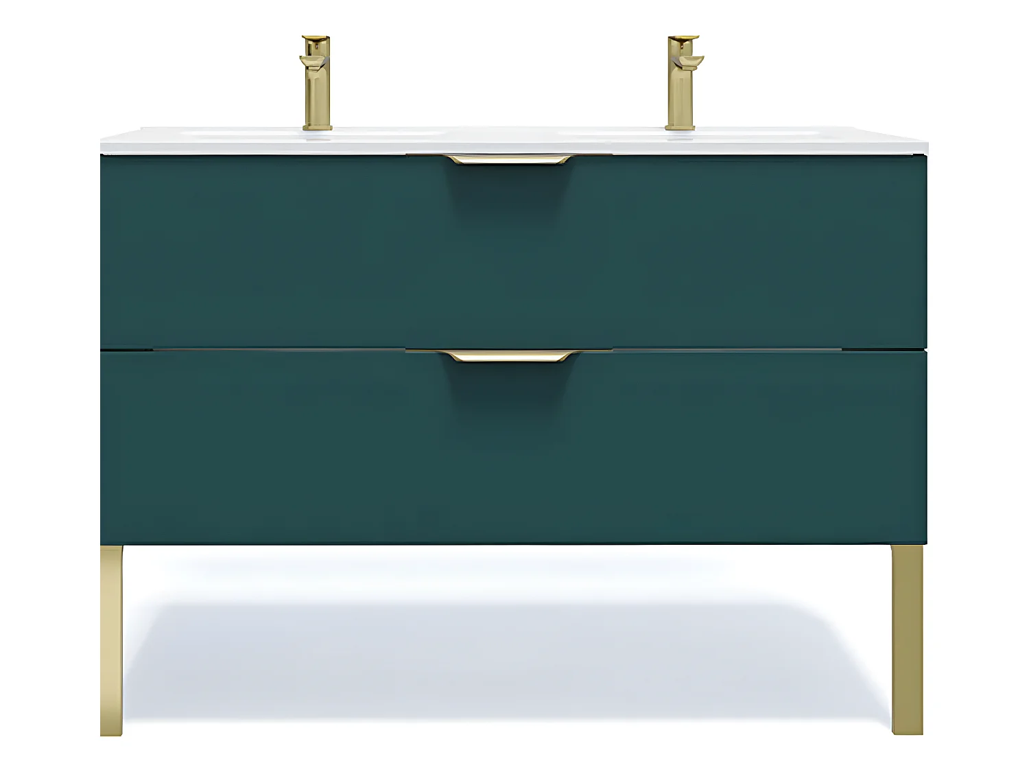 Meuble de salle de bain suspendu double vasque intégrée 120cm 2 tiroirs Bleu - Venice