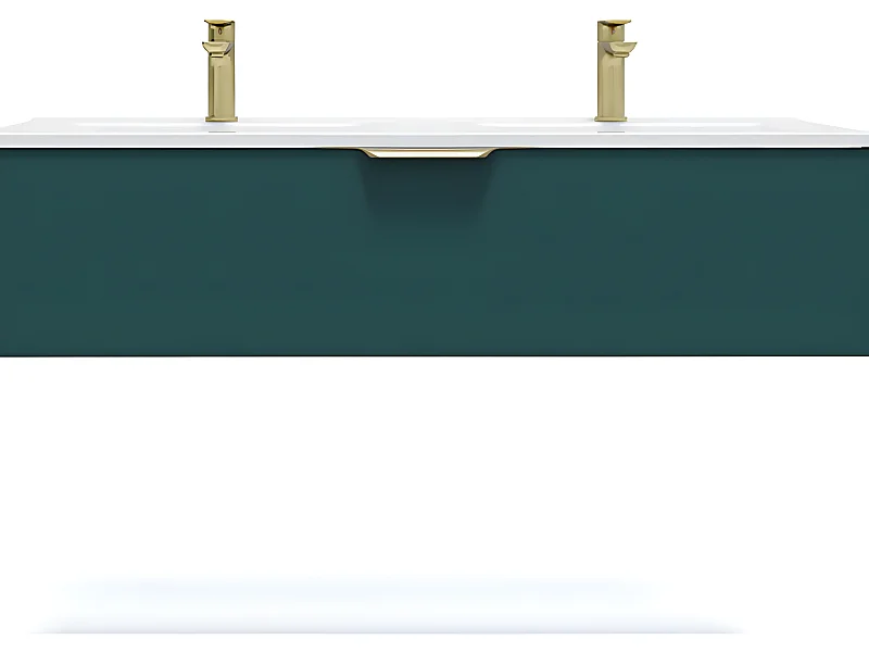 Meuble de salle de bain suspendu double vasque intégrée 120cm 1 tiroir Bleu - Venice