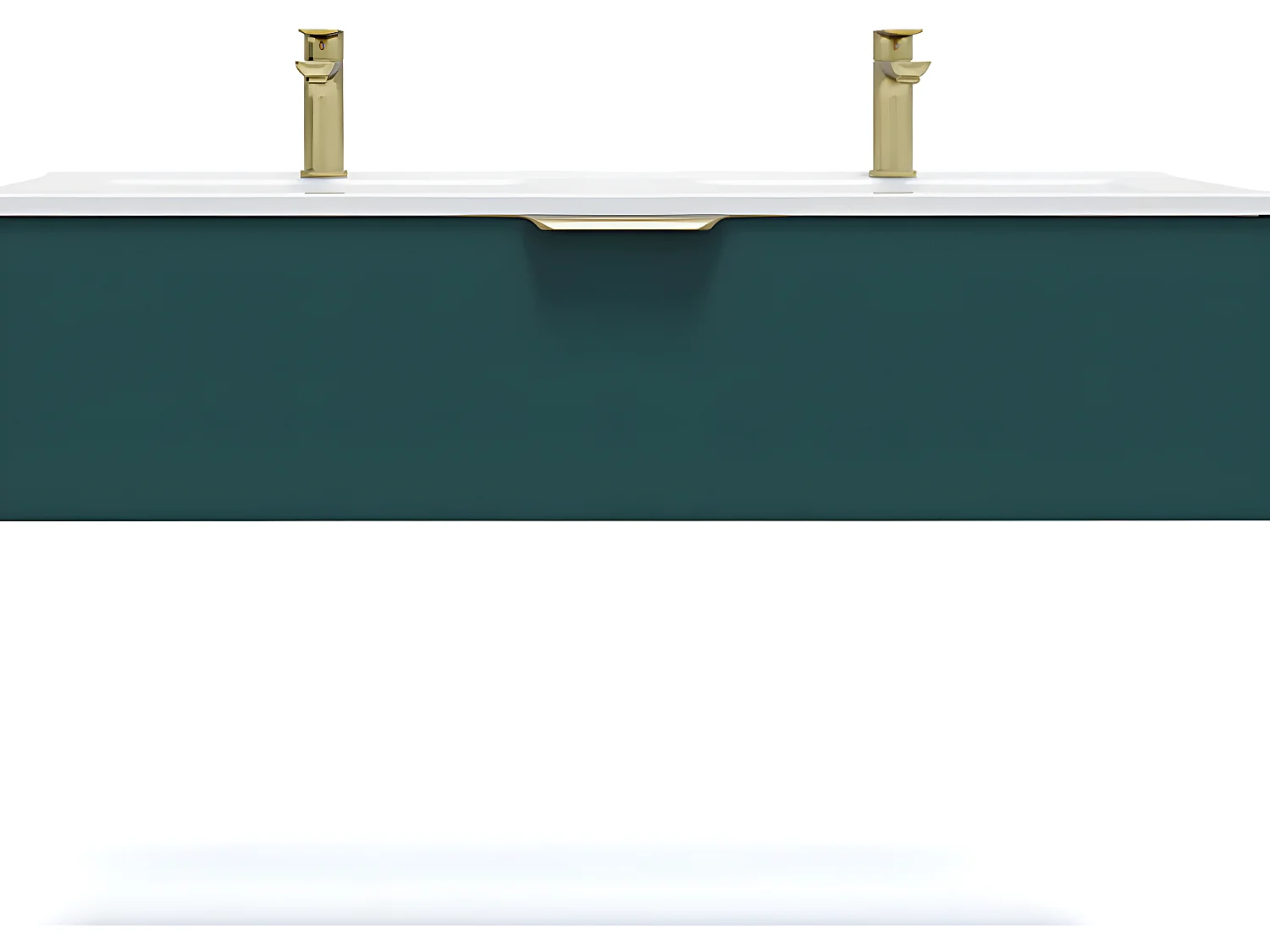 Meuble de salle de bain suspendu double vasque intégrée 120cm 1 tiroir Bleu - Venice