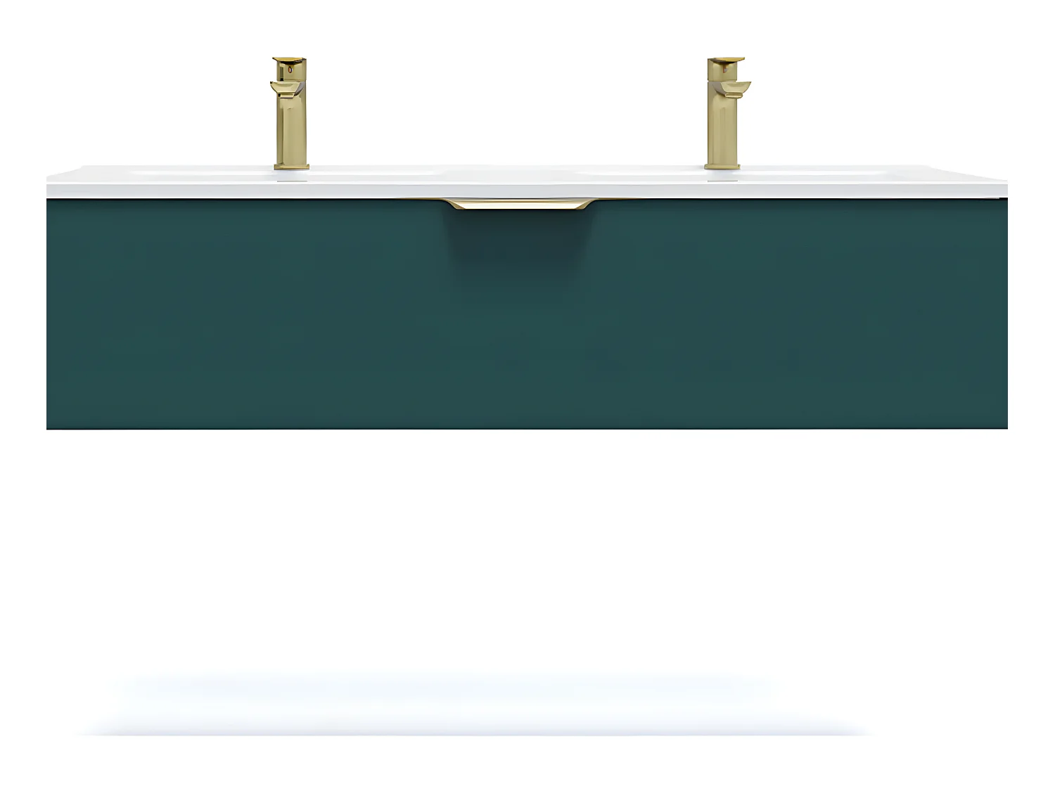 Meuble de salle de bain suspendu double vasque intégrée 120cm 1 tiroir Bleu - Venice