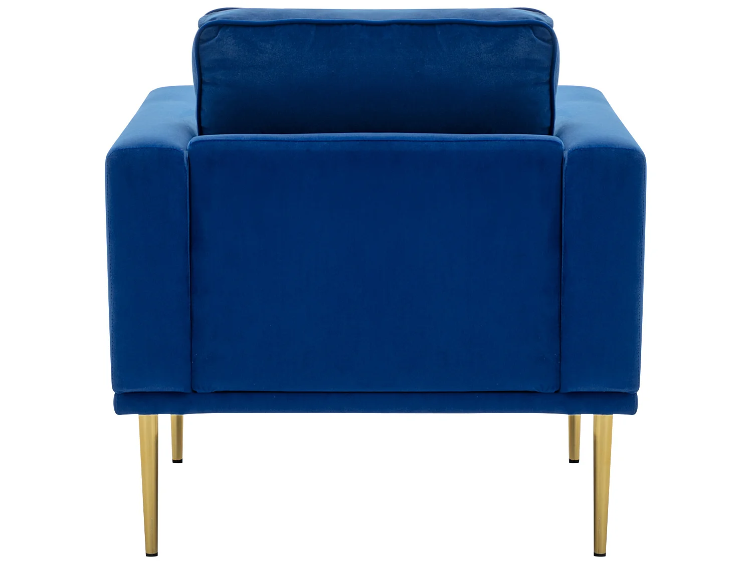 Sessel aus Samtstoff – goldene Metallbeine – moderner Stil – blau
