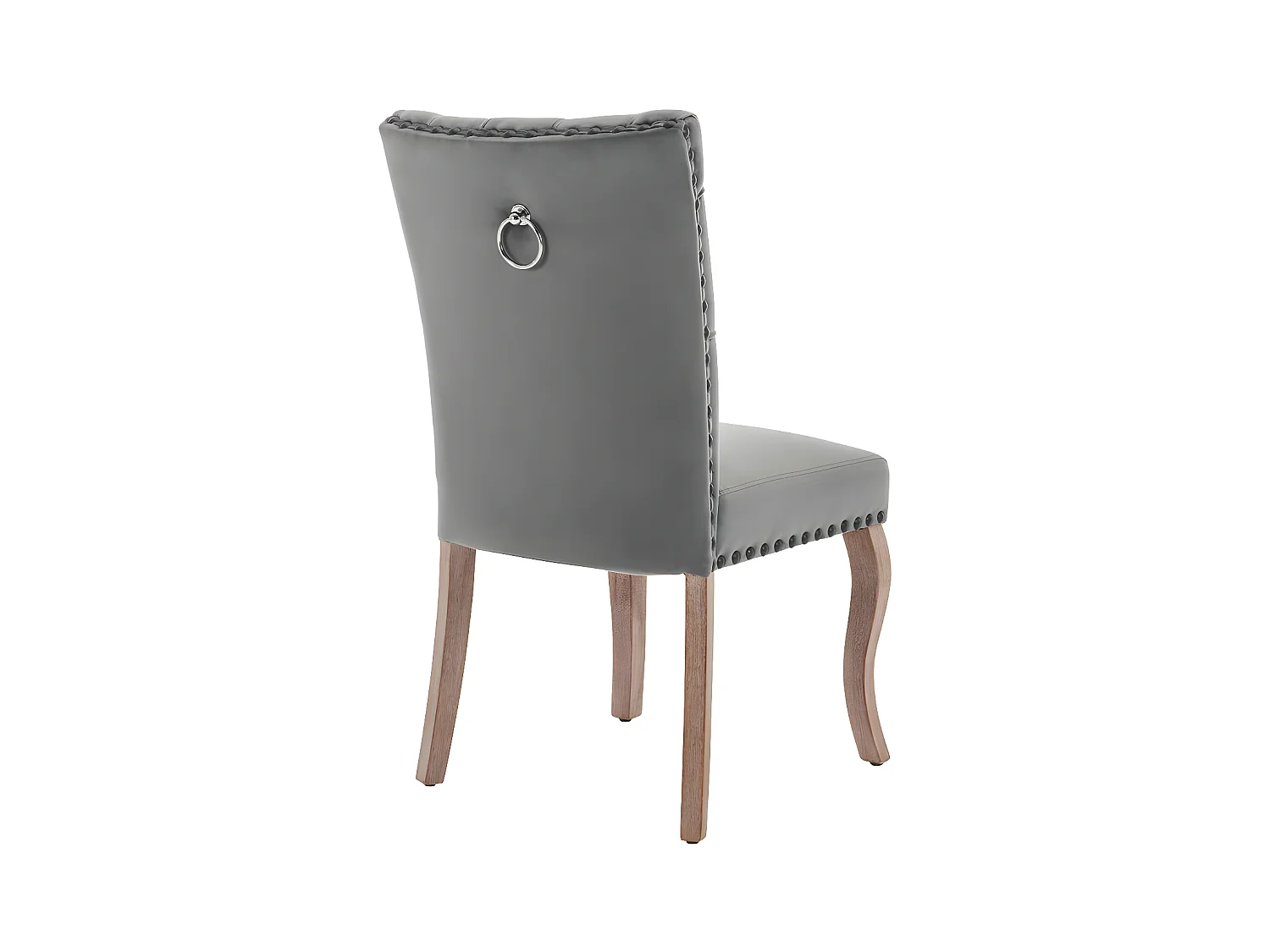 Juego de 4 sillas acolchadas de terciopelo - estructura de madera maciza - gris