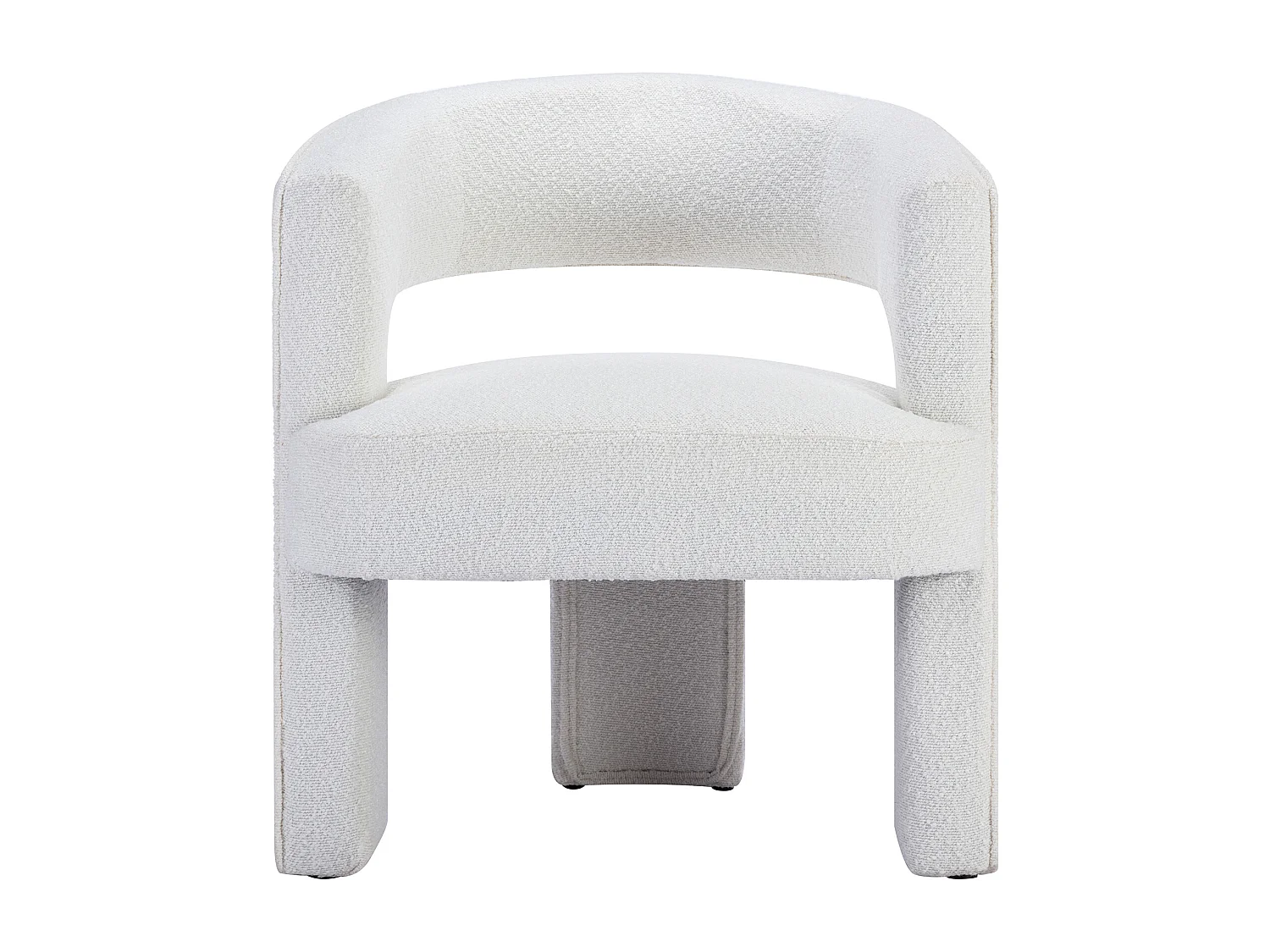 Fauteuil en tissu bouclette blanc FONTANOVA