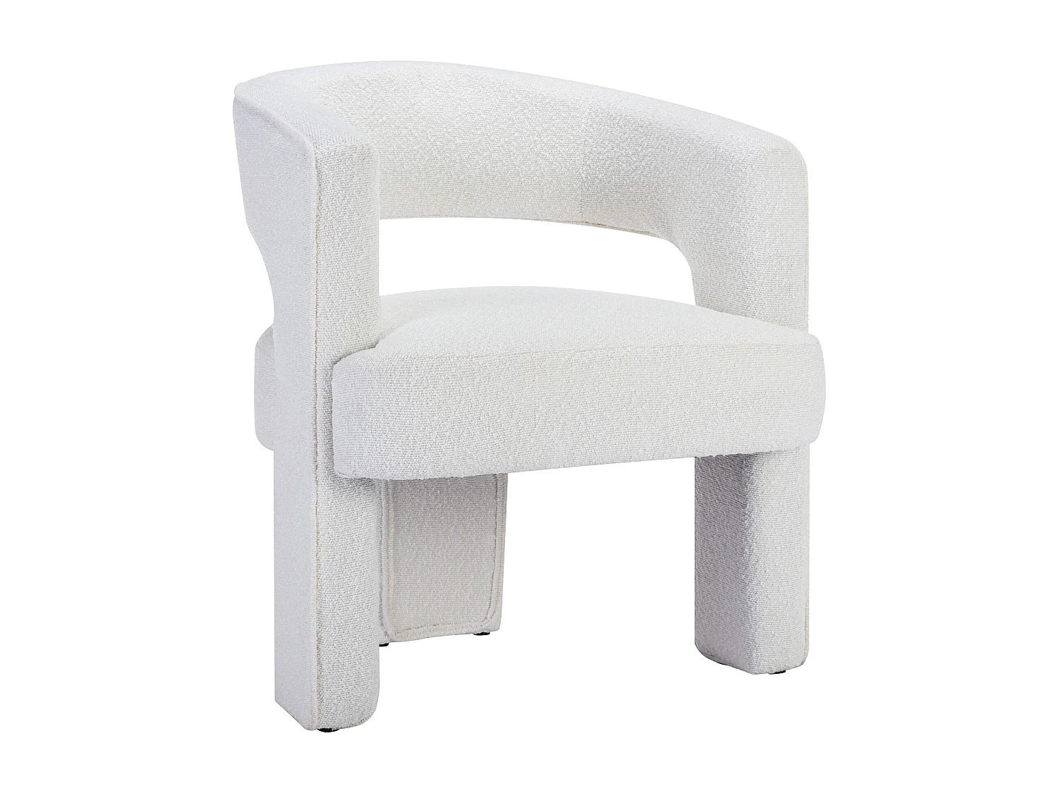 Fauteuil en tissu bouclette blanc FONTANOVA