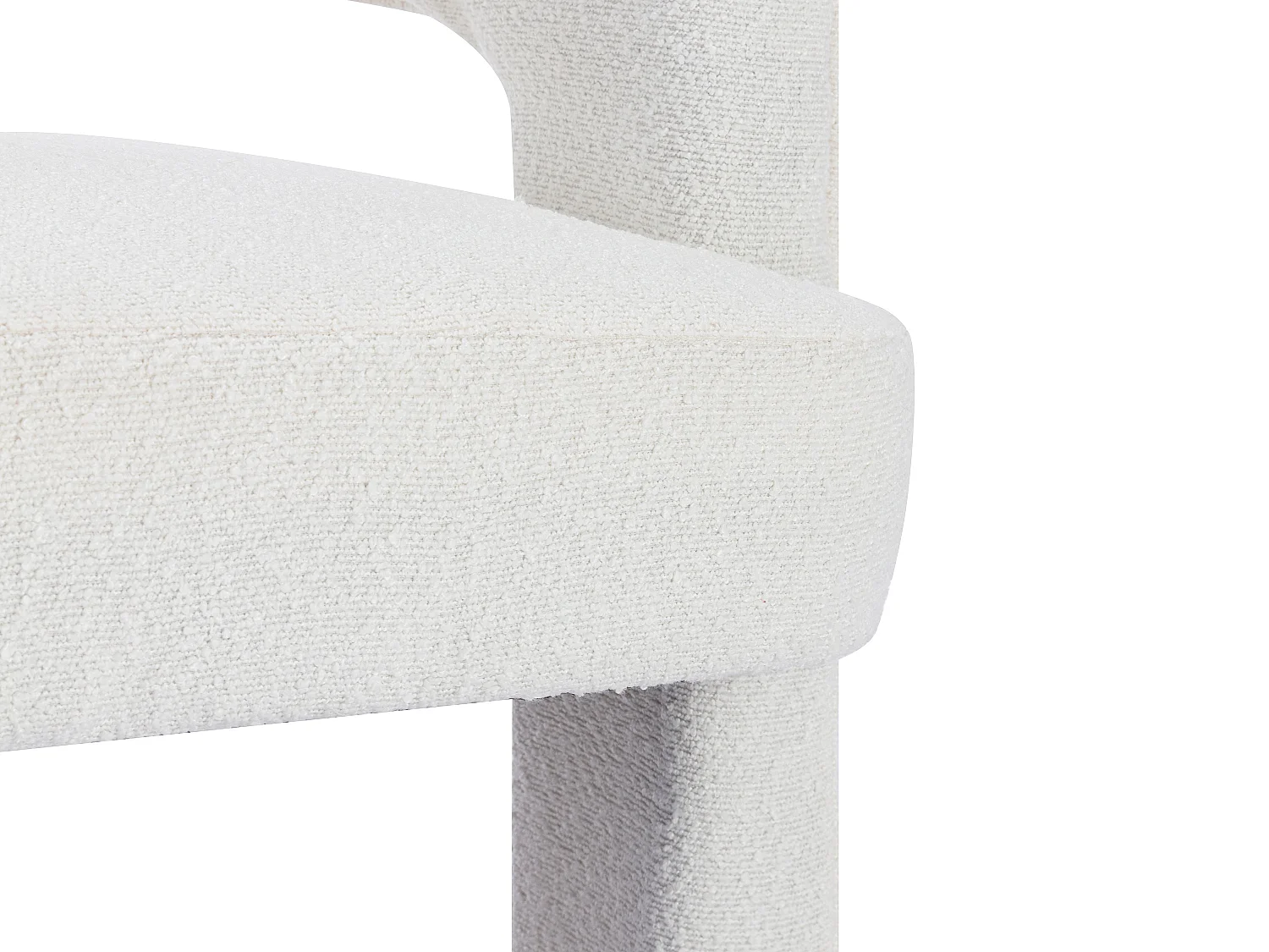 Fauteuil en tissu bouclette blanc FONTANOVA