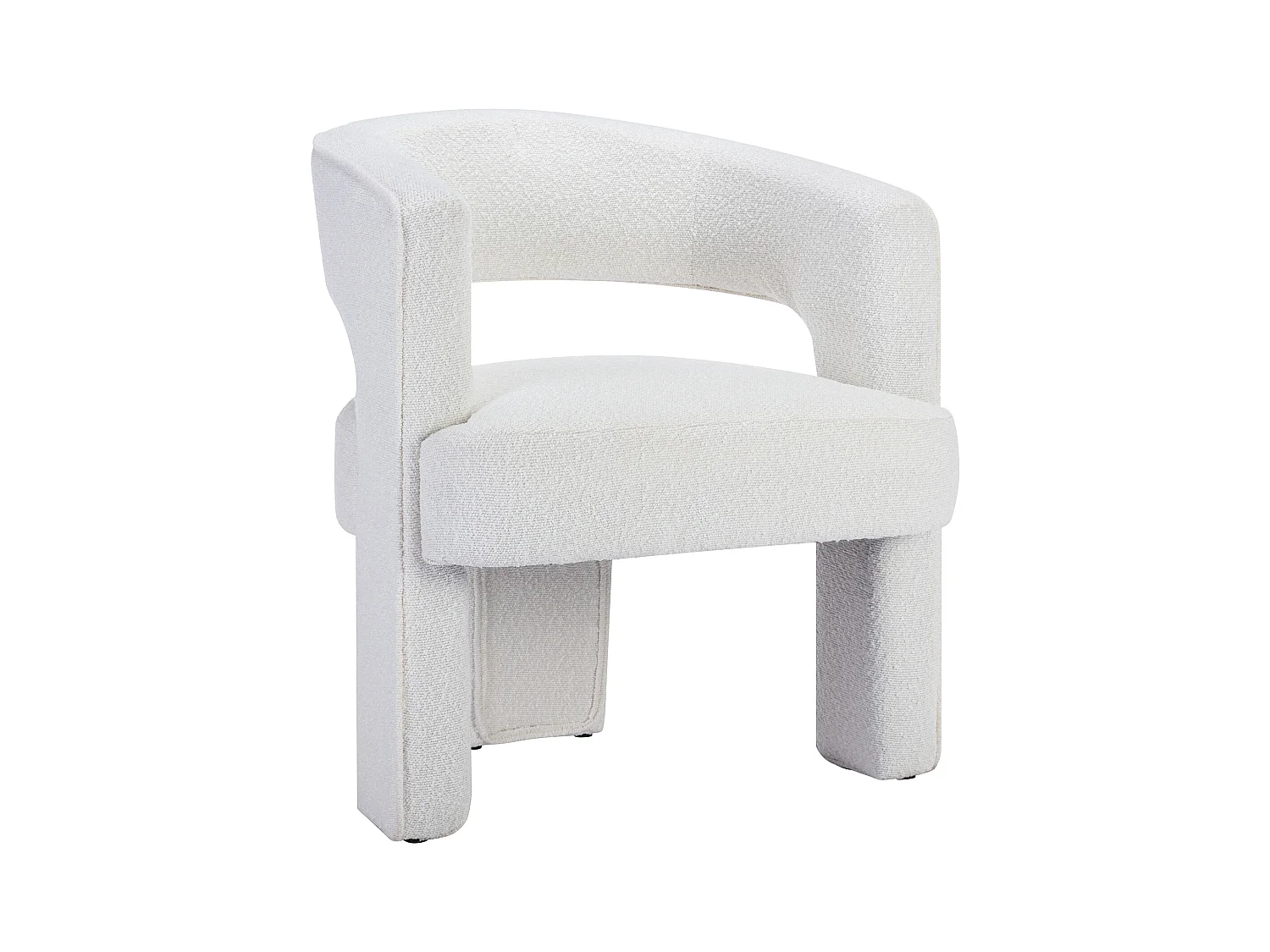 Sillón de bucle de tela blanco FONTANOVA