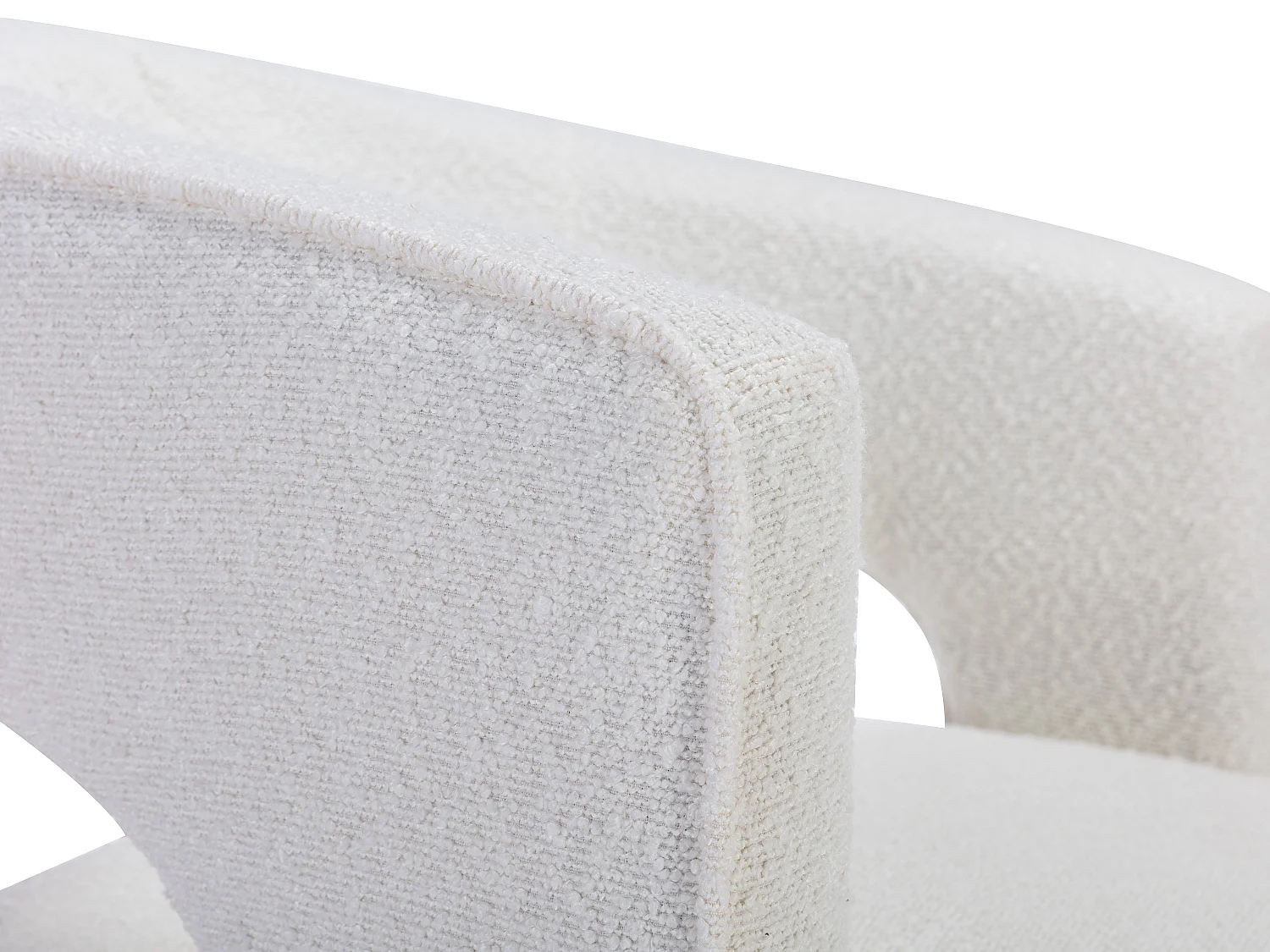 Fauteuil en tissu bouclette blanc FONTANOVA