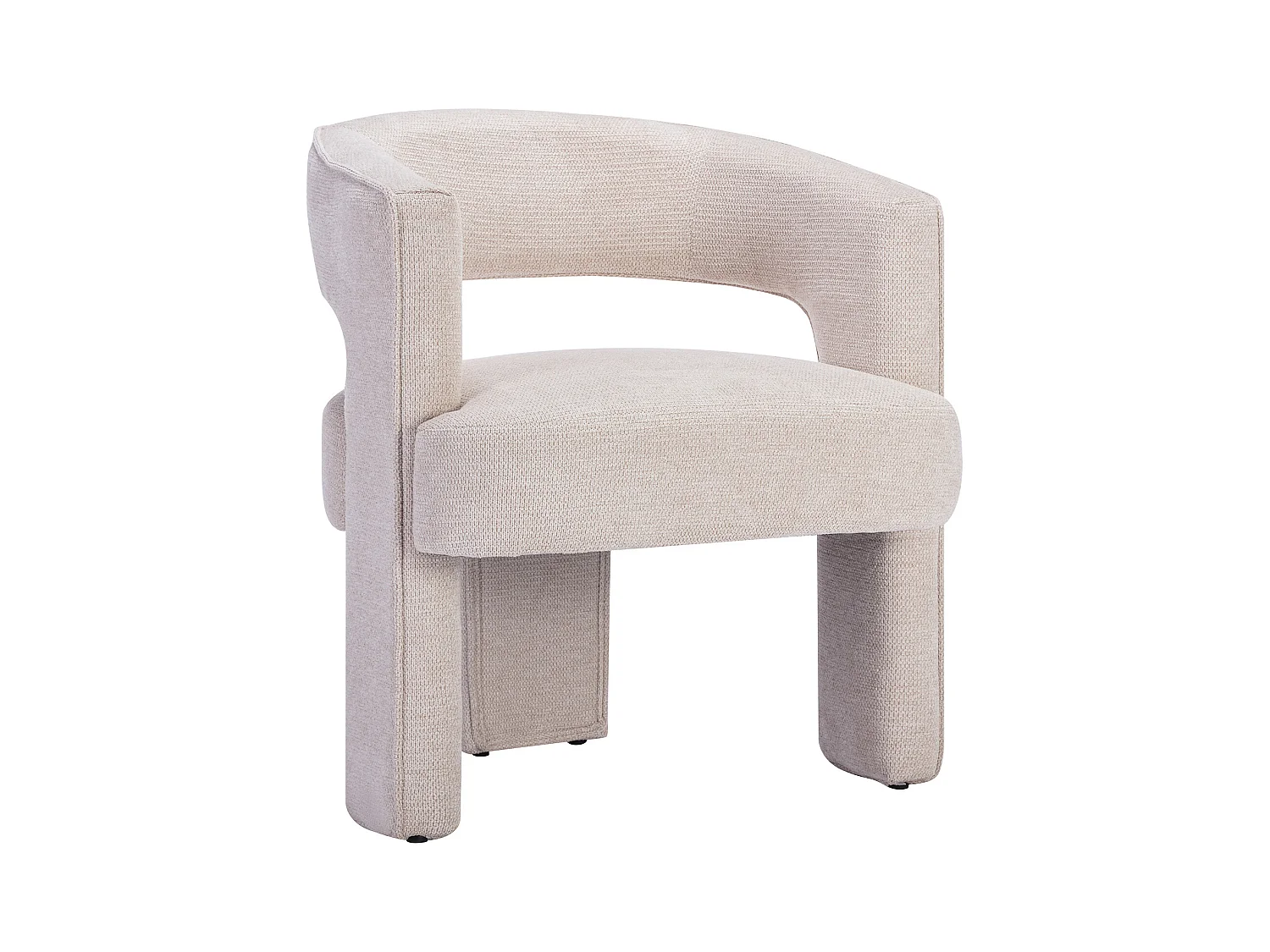Fauteuil in beige textuurstof FONTANOVA