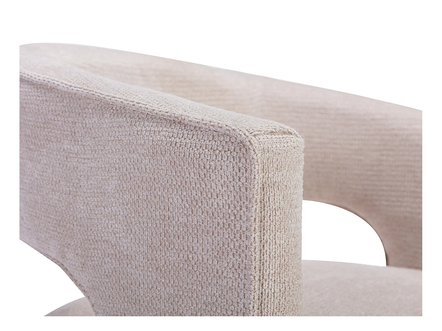 Fauteuil in beige textuurstof FONTANOVA