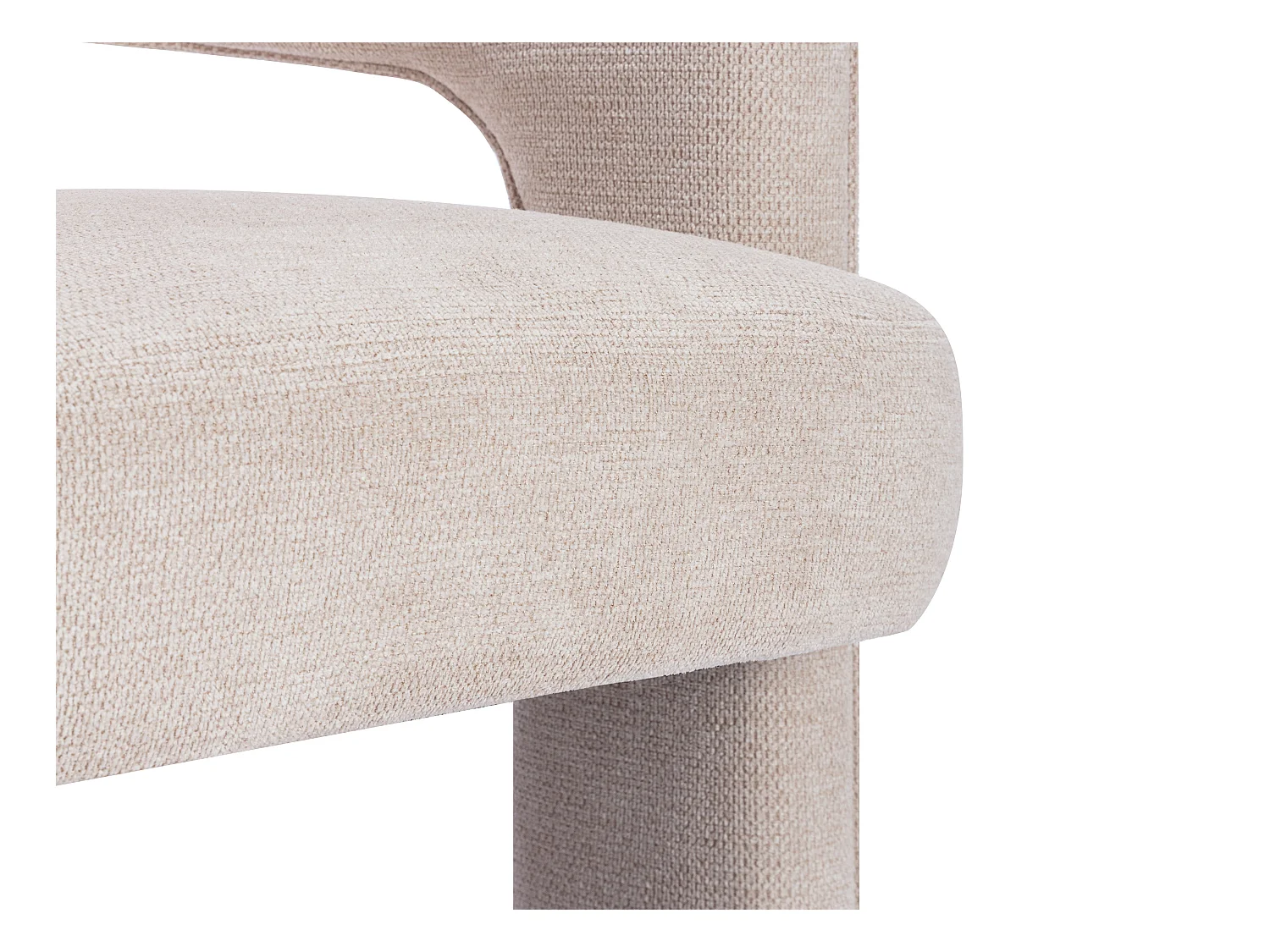 Fauteuil in beige textuurstof FONTANOVA