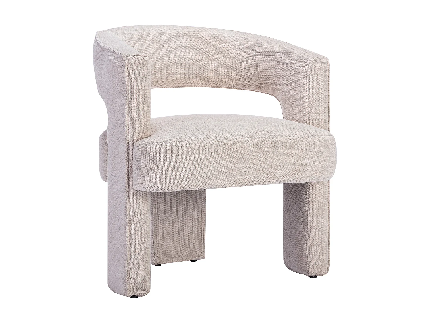 Fauteuil en tissu texturé beige FONTANOVA
