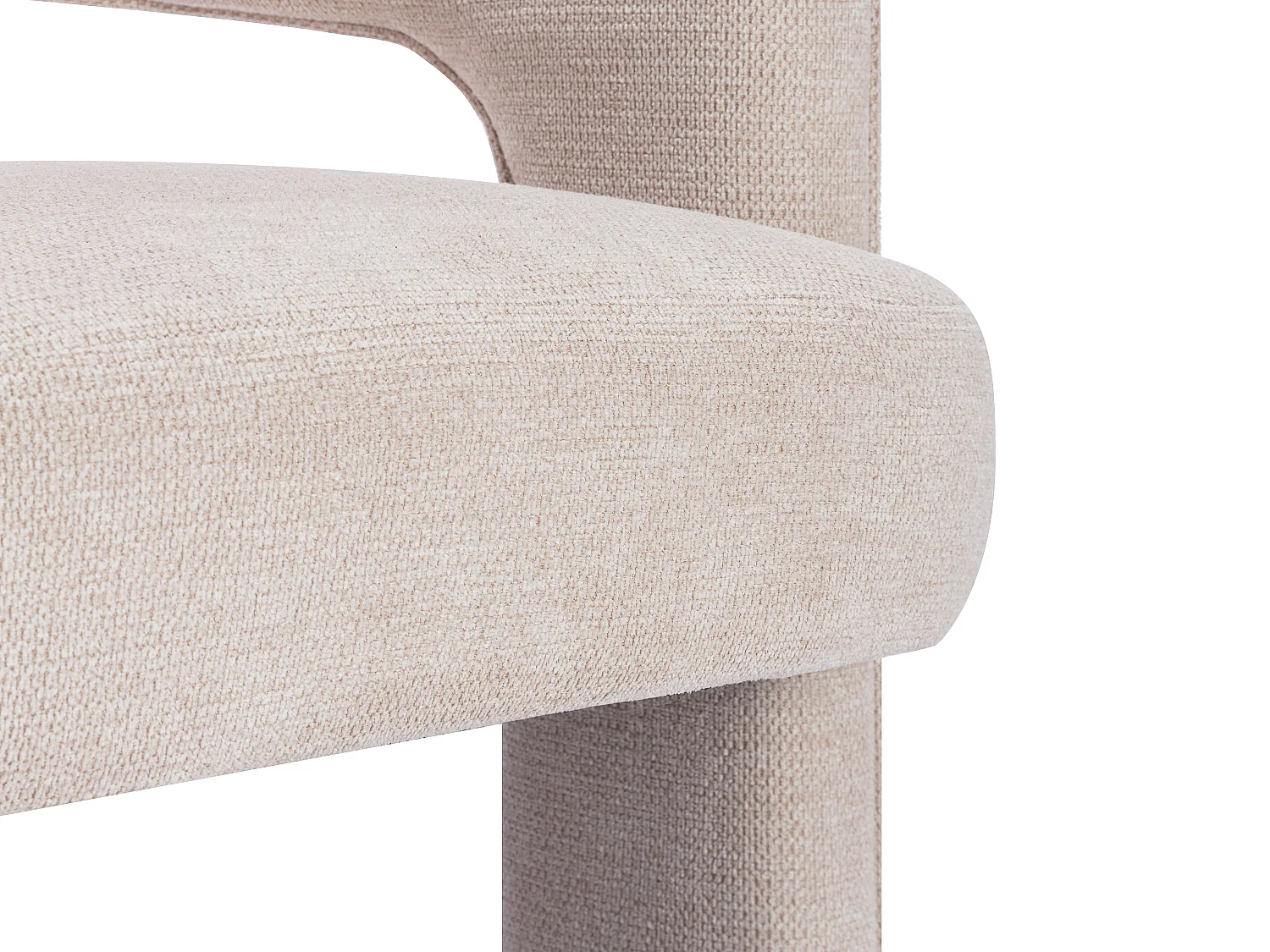 Fauteuil en tissu texturé beige FONTANOVA