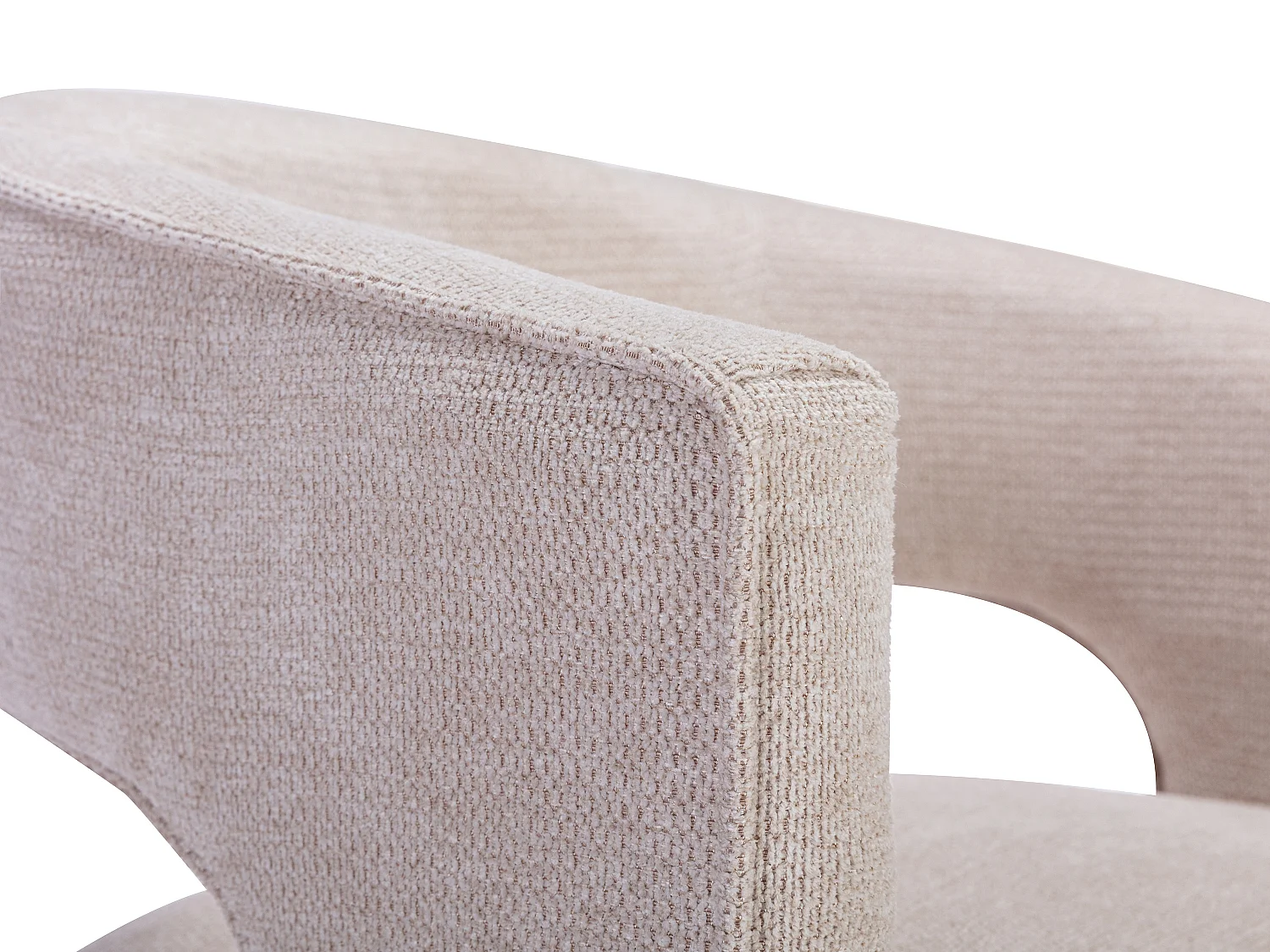 Fauteuil en tissu texturé beige FONTANOVA