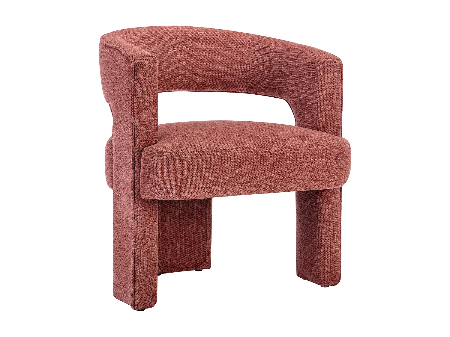 Fauteuil en tissu texturé terracotta FONTANOVA