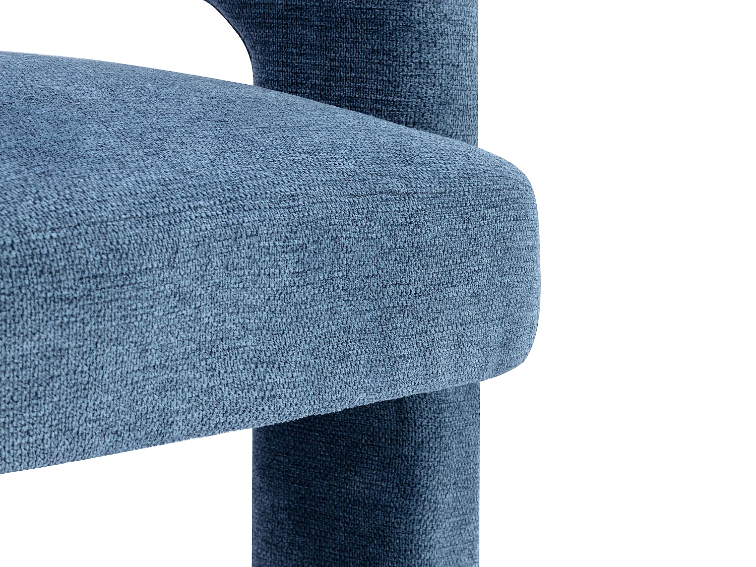 Sillón de tela texturizada azul FONTANOVA