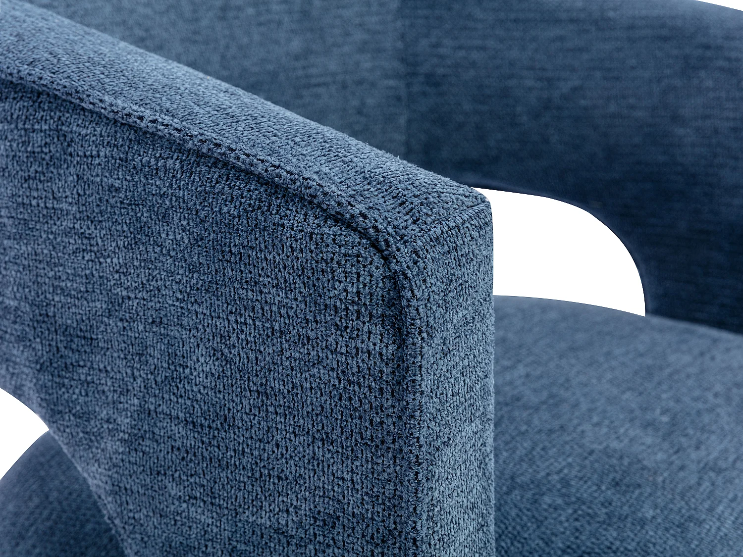 Fauteuil en tissu texturé bleu FONTANOVA