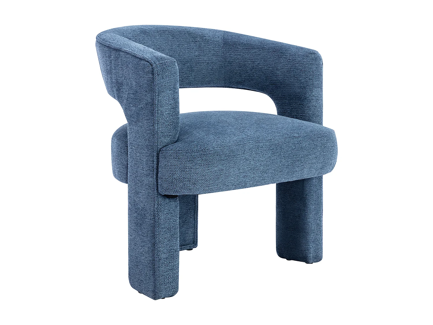 Fauteuil en tissu texturé bleu FONTANOVA