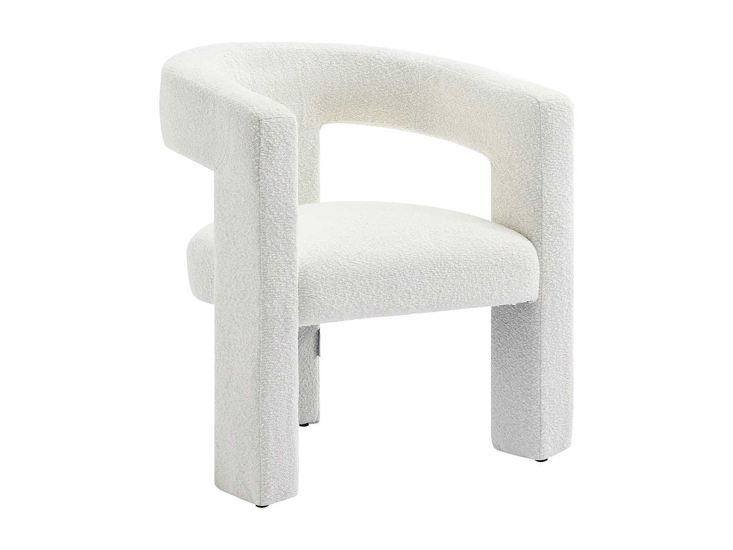 Fauteuil en tissu bouclette blanc FAVINA