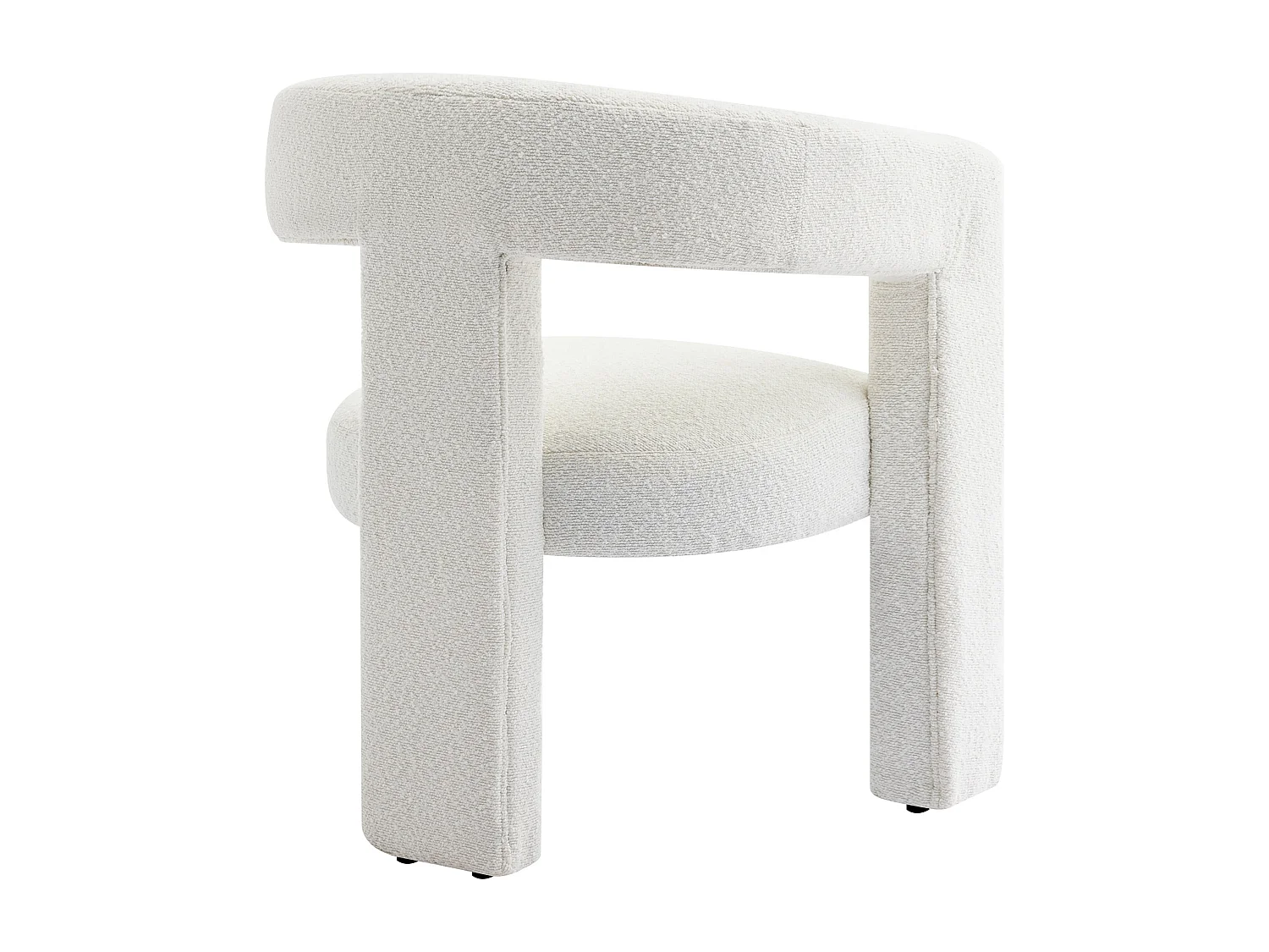 Fauteuil en tissu bouclette blanc FAVINA