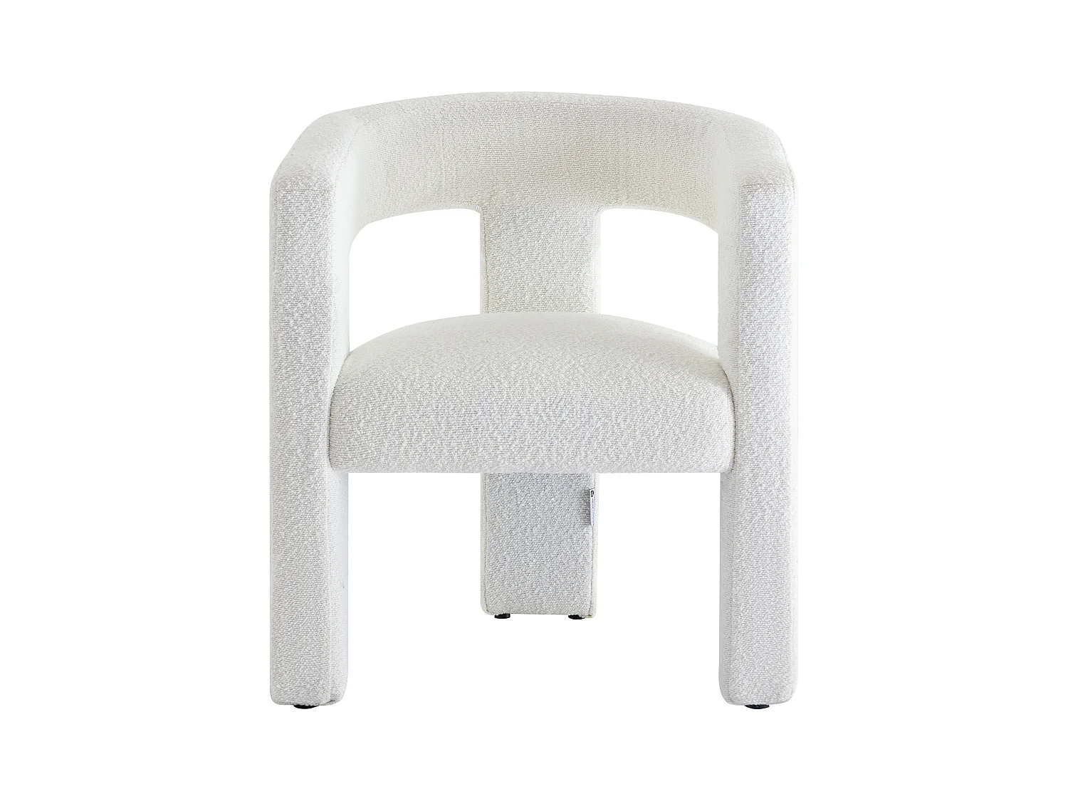 Sillón de tela rizada blanco FAVINA