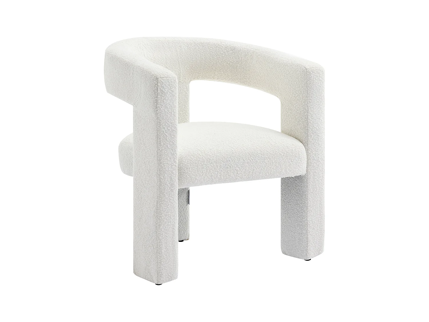Sillón de tela rizada blanco FAVINA
