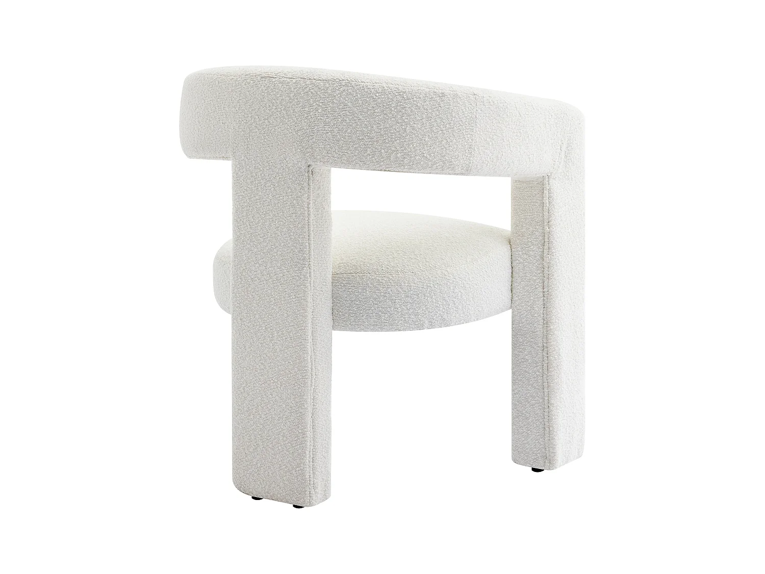 Sillón de tela rizada blanco FAVINA