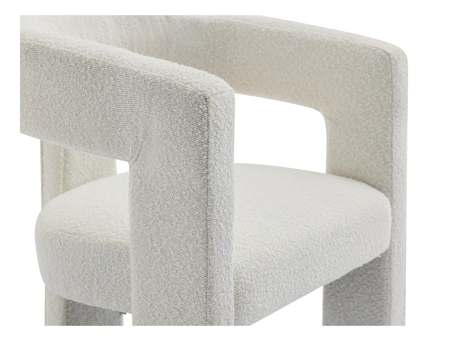 Sillón de tela rizada blanco FAVINA