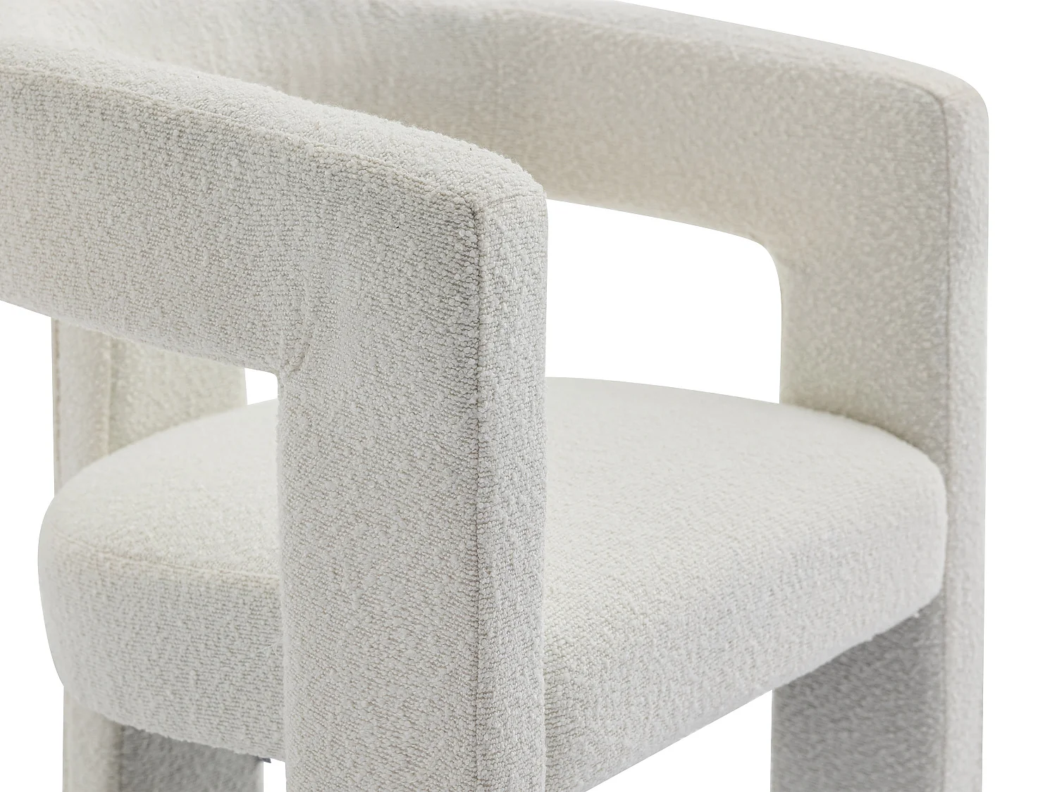 Fauteuil en tissu bouclette blanc FAVINA