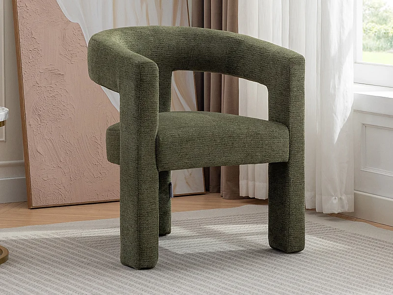 Sillón de tela verde FAVINA