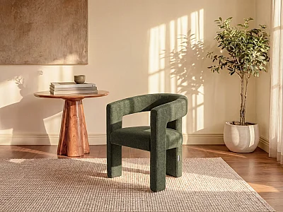 Sillón de tela verde FAVINA