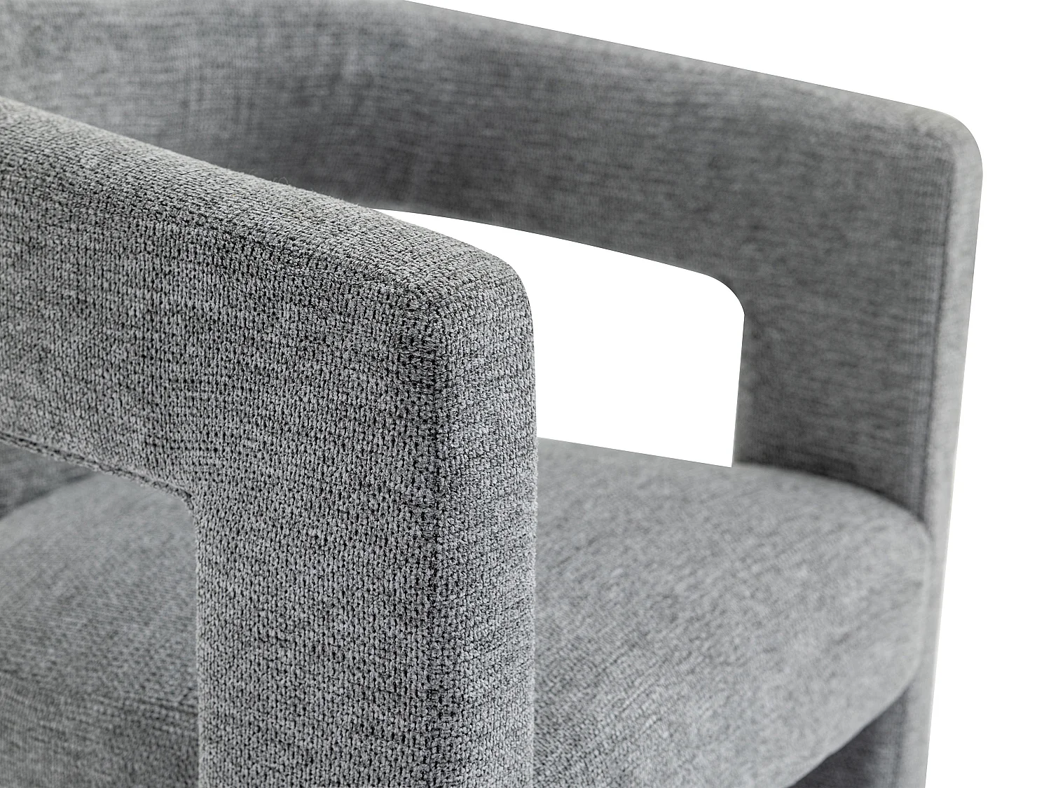 Fauteuil en tissu texturé gris FAVINA