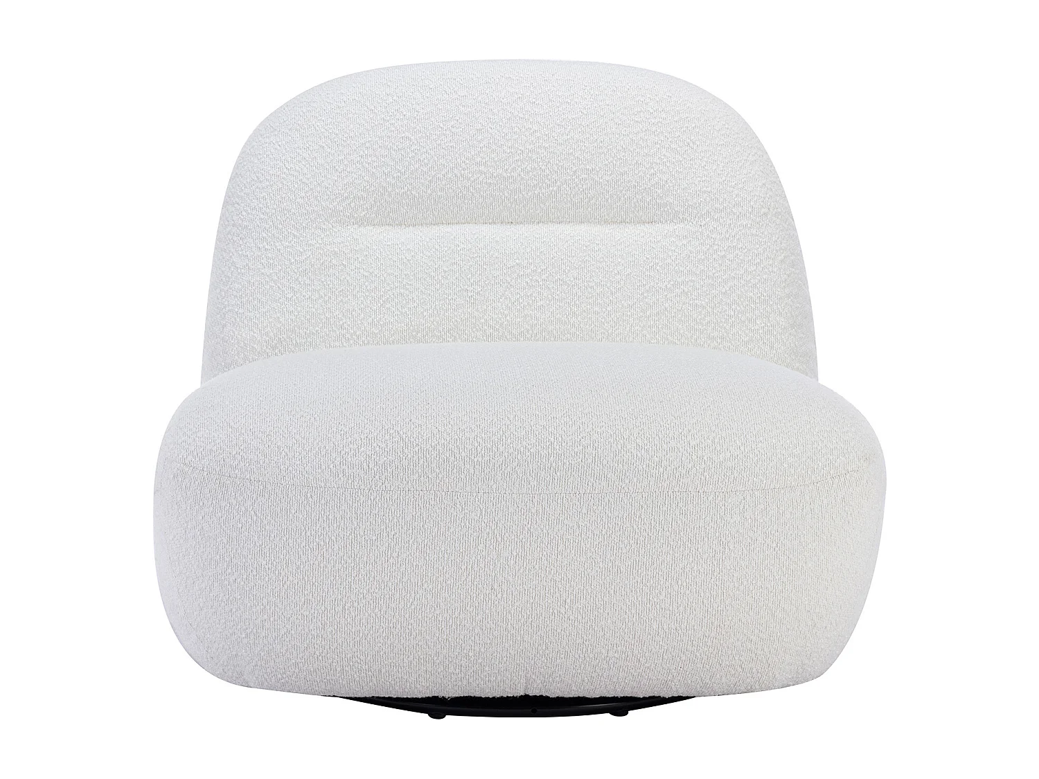Fauteuil pivotant en tissu bouclette blanc POZETI