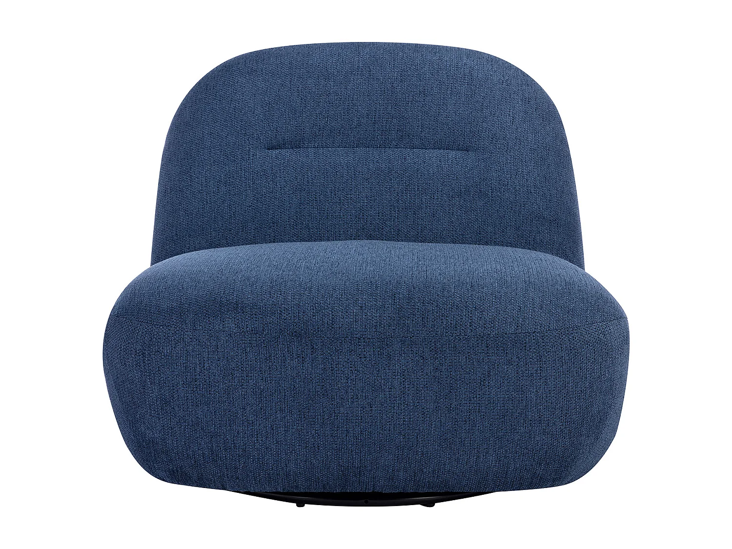 Fauteuil pivotant en tissu texturé bleu POZETI