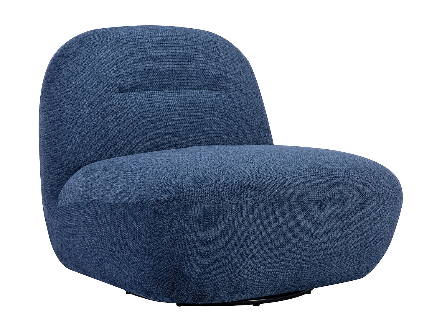 Fauteuil pivotant en tissu texturé bleu POZETI