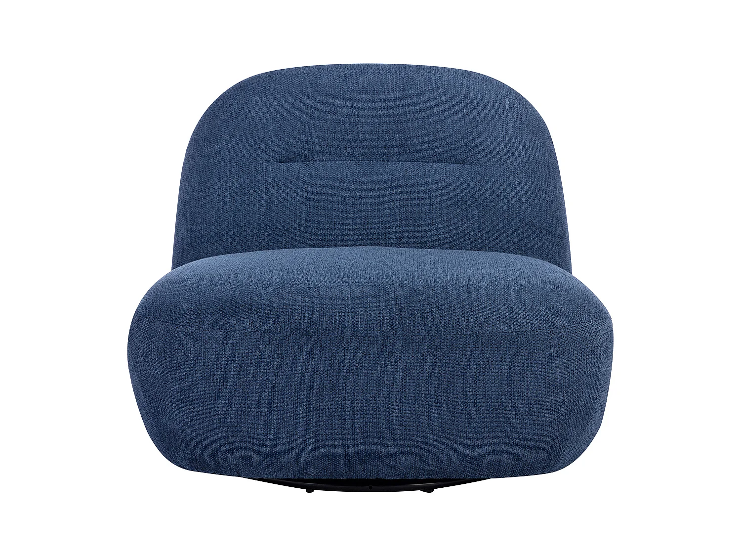 Sillón giratorio de tela texturizada azul POZETI