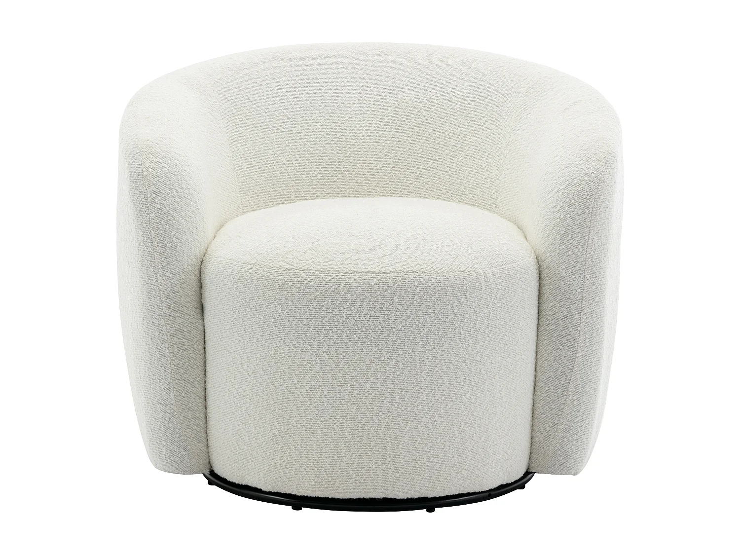 Fauteuil pivotant en tissu bouclette blanc VEREIDE