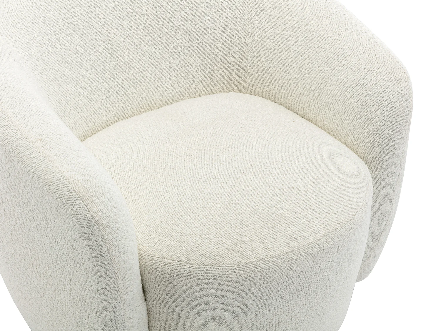 Fauteuil pivotant en tissu bouclette blanc VEREIDE