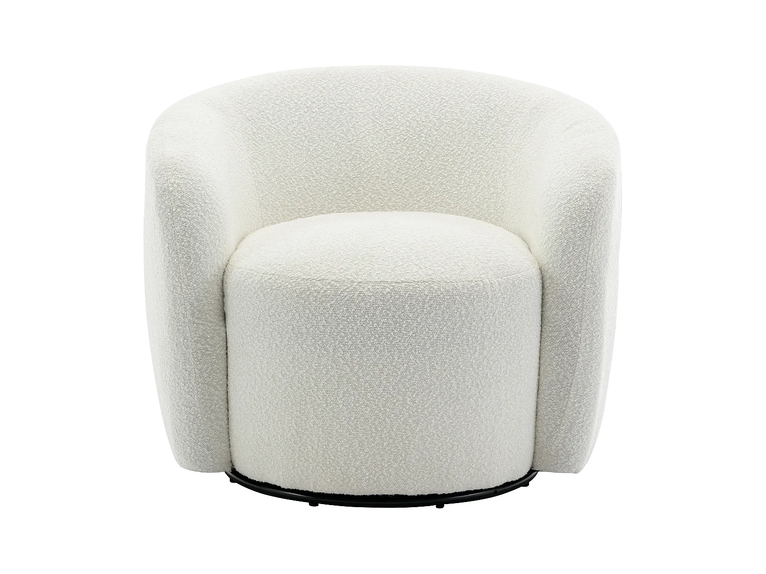 Sillón giratorio de bouclé blanco VEREIDE