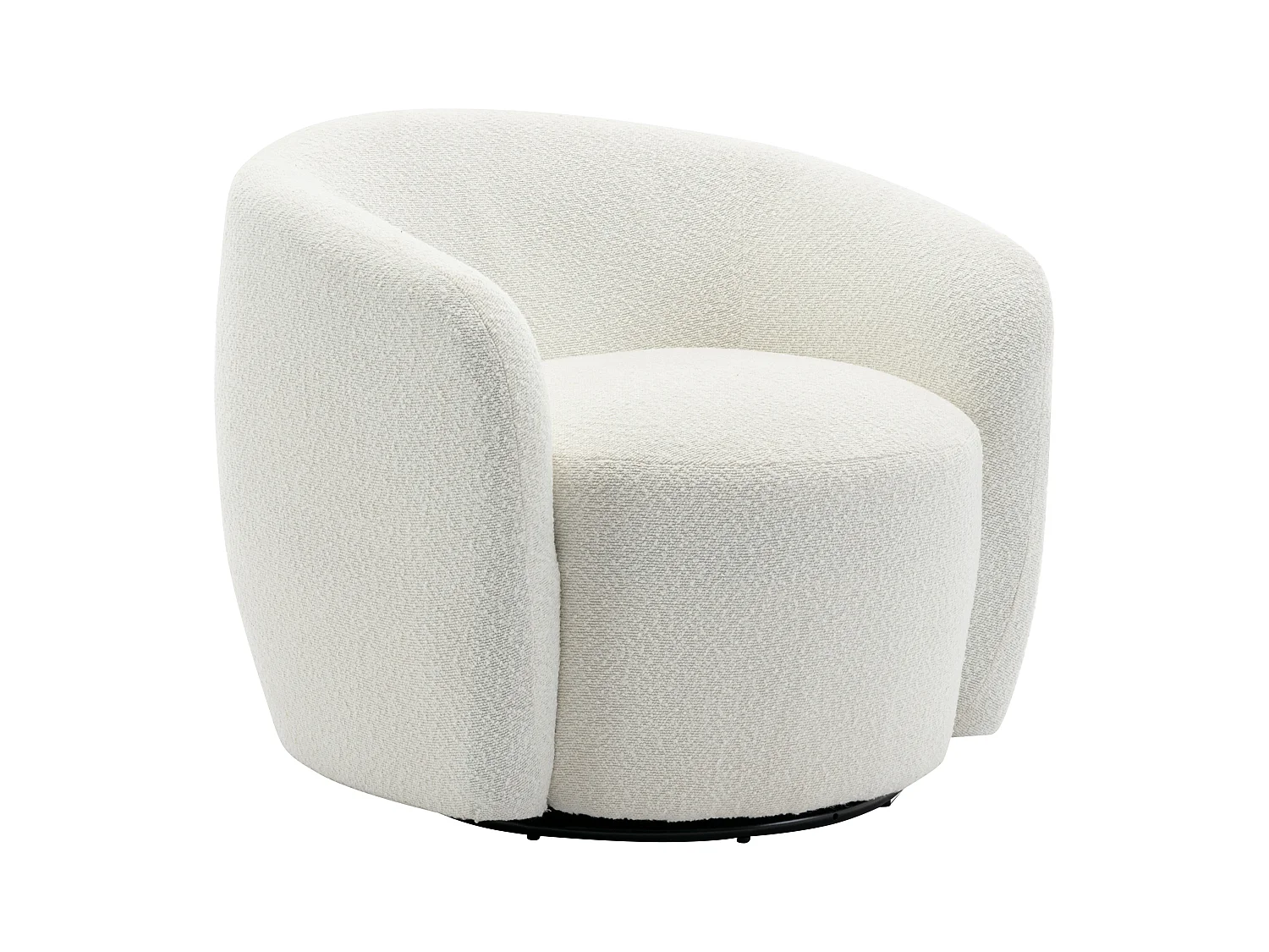 Sillón giratorio de bouclé blanco VEREIDE