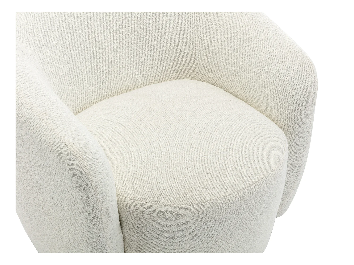Sillón giratorio de bouclé blanco VEREIDE