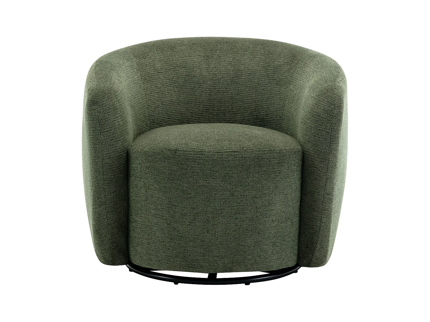 Sillón giratorio de tela con textura caqui VEREIDE