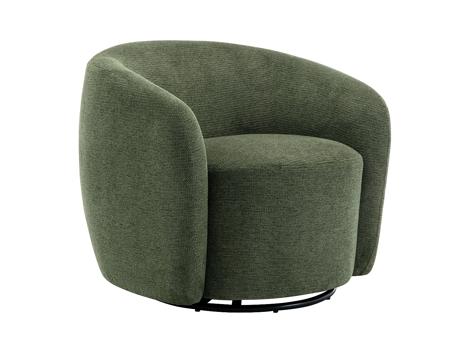 Sillón giratorio de tela con textura caqui VEREIDE