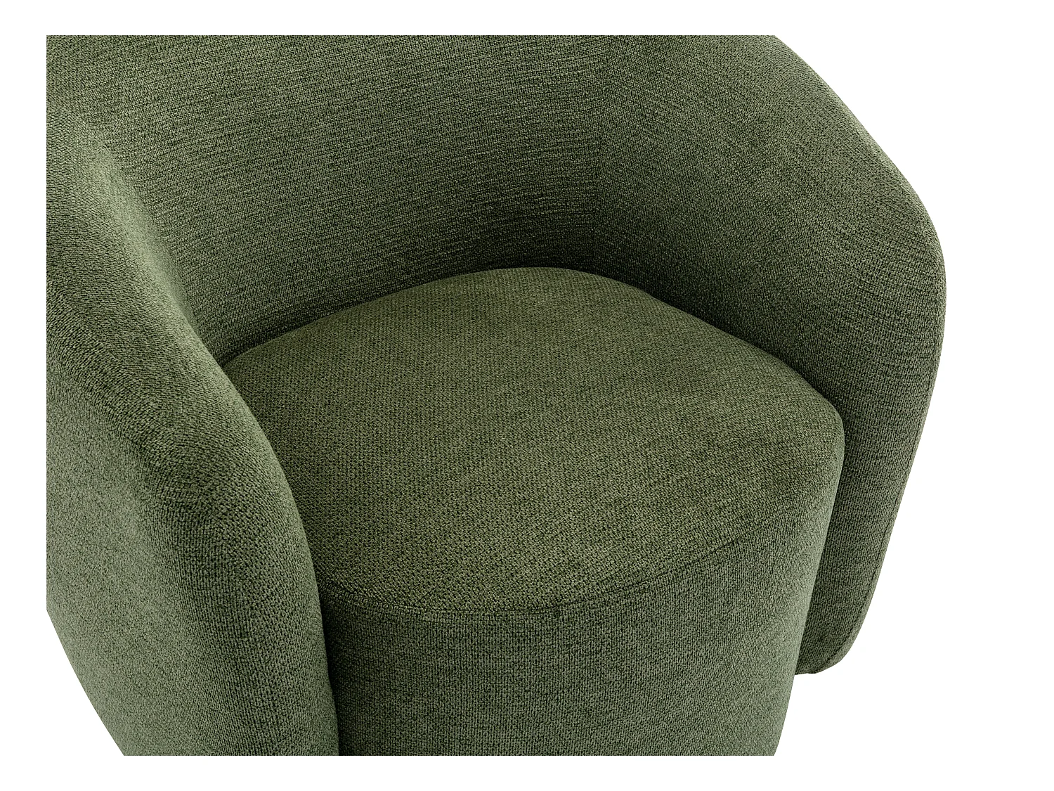 Sillón giratorio de tela con textura caqui VEREIDE